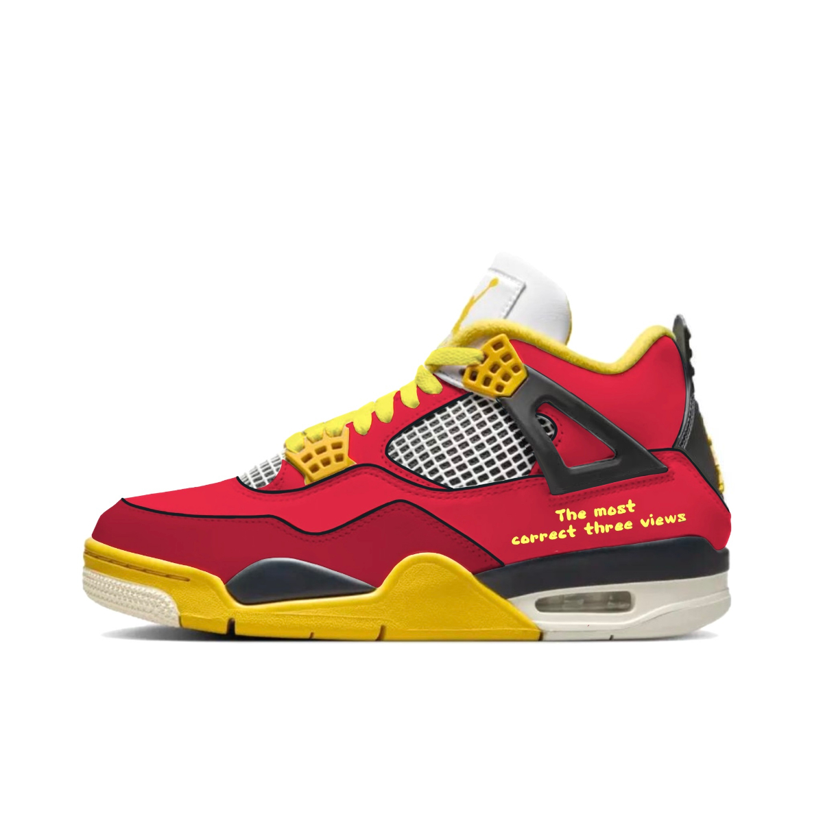 Jordan Air Jordan 4 Slip Resistant Abrasion Resistant Mid top Vintage Basketball Shoes Unisex Red
