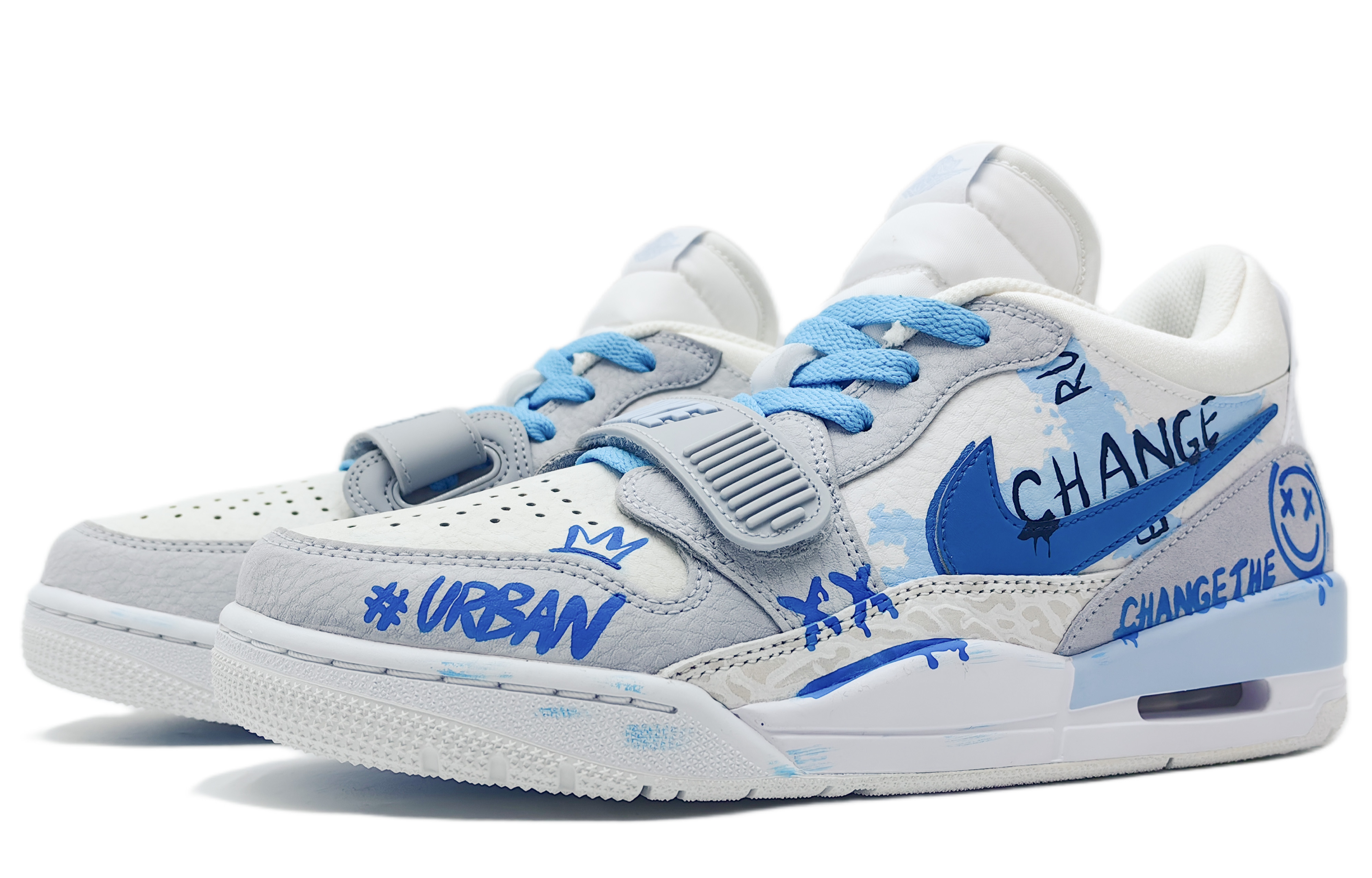 Jordan Legacy 312 Slip Resistant, Abrasion Resistant, Breathable Low top Vintage Basketball Shoes Men’s White Blue Gray