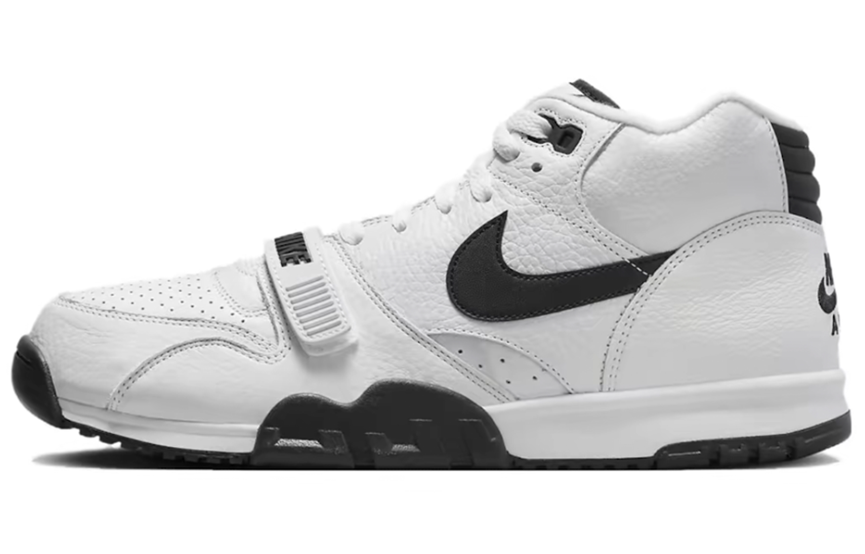 Nike Air Trainer 1 Slip Resistant Abrasion Resistant Mid top Training Shoes Men's White Black