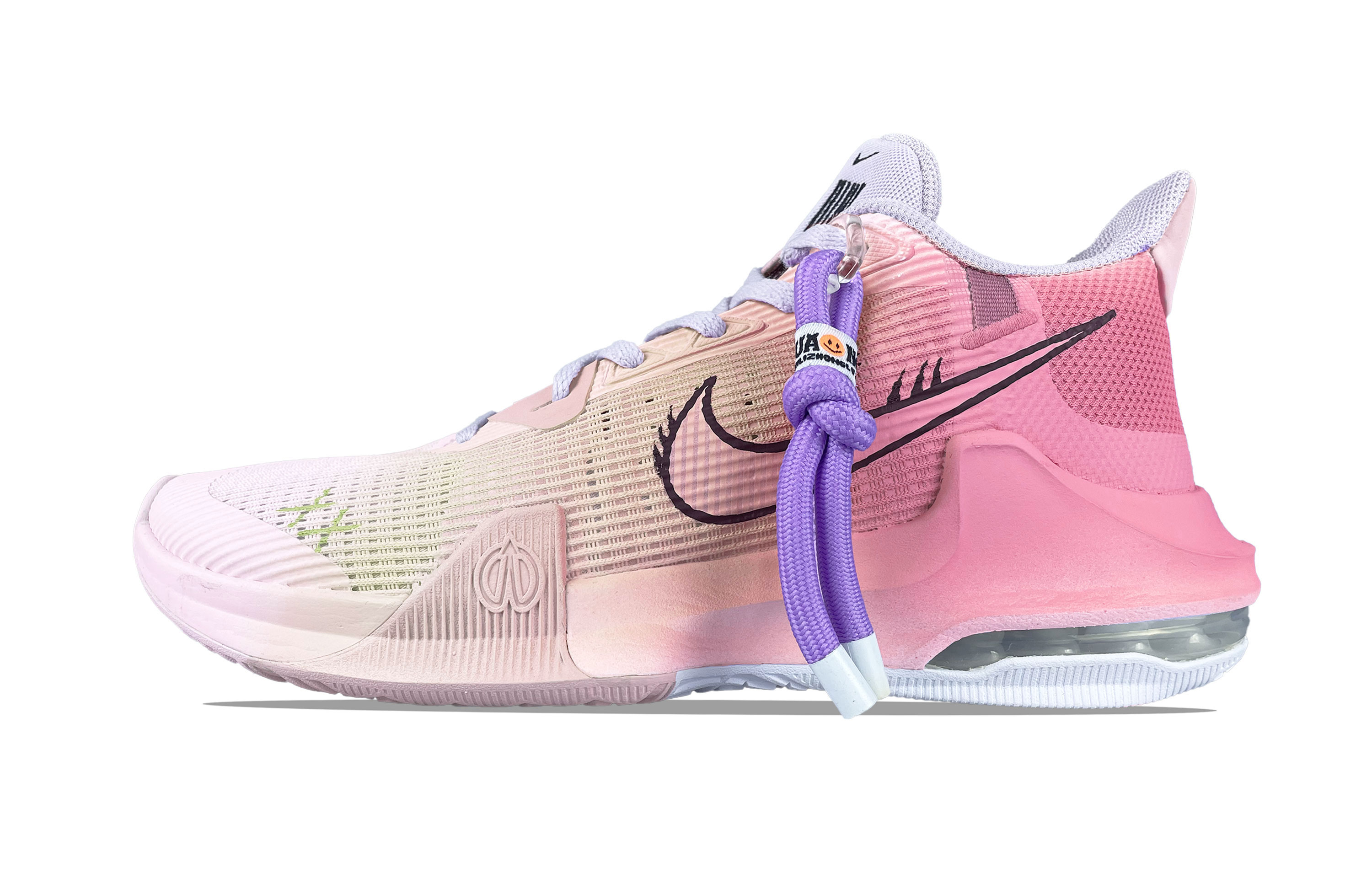 Nike Air Max Impact 3 Fabric Abrasion Resistant Support Low top Basketball Shoes Unisex Pink