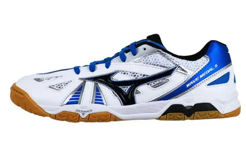 Mizuno Textile, Synthetic Leather Low top Training Shoes Unisex White Blue