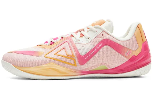 Peak's unparalleled appearance. Impressive color matching at first glance. Integrated shoe and foot. Horizontal cushioning technology. Flexible and close to the ground. Enjoy silky smoothness. Low-top. Professional practical basketball shoes. Men's model. Pink rose red.