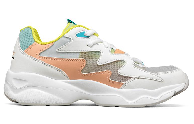 Женские кроссовки Skechers D'Lites Airy (белый / оранжевый / зеленый) — Белый / оранжевый / зелёный — фото 2