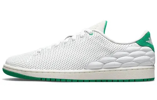 Jordan Air Jordan 1 center court leather, versatile, shock-absorbing, non-slip, wear-resistant, lightweight, low-top, retro basketball shoes, same style for men and women, white and green