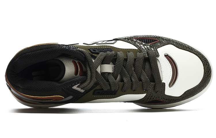 FILA FUSION Teratach Vintage Basketball Shoes Men’s Mid Top Night Olive/Bright White/Black/Brown
