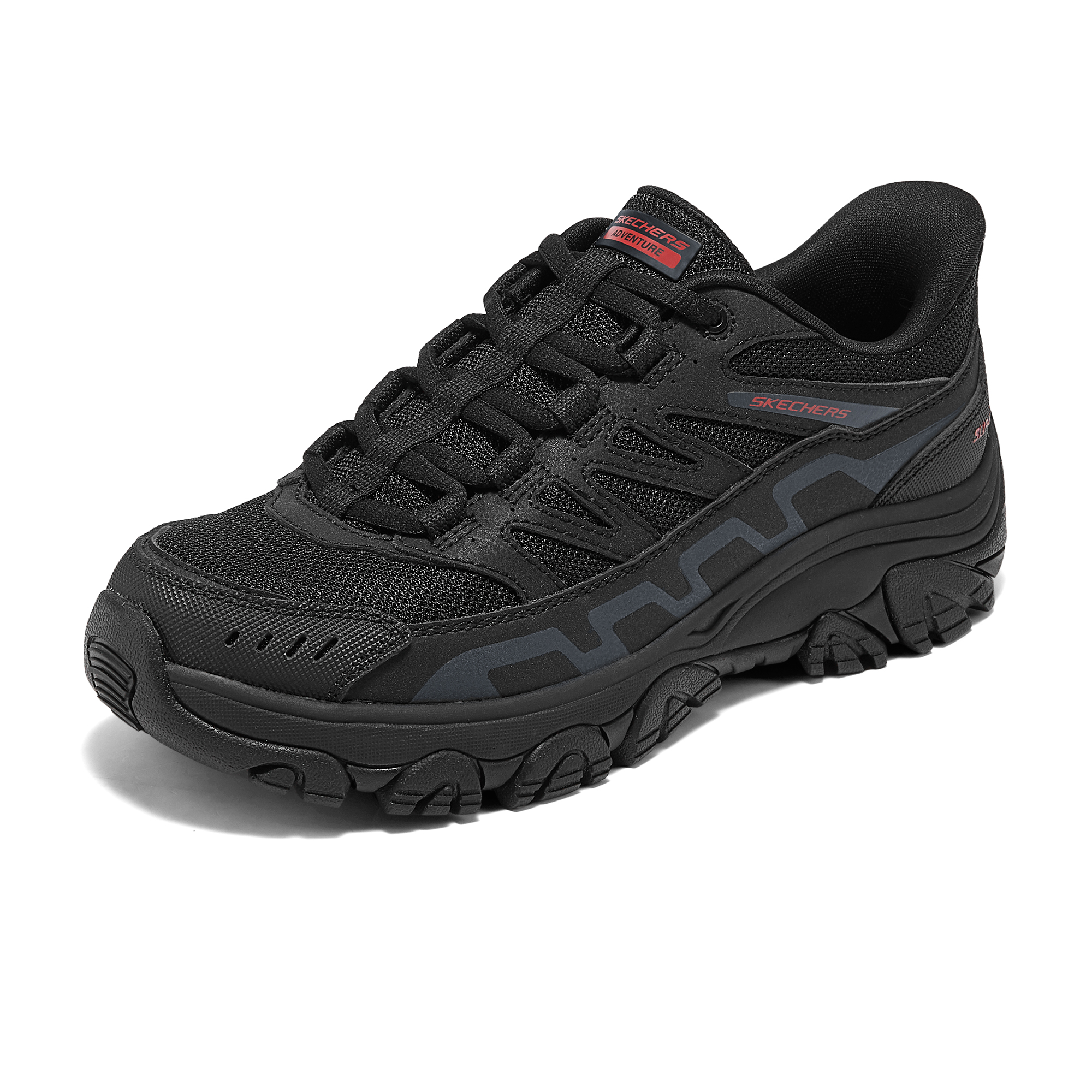 Skechers Breathable Rebound Grip Low top Mountaineering Hiking Shoes Women’s Black Red