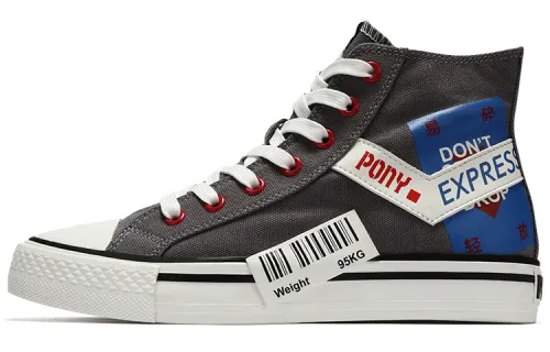 Pony Shooter Street Style Slip Resistant, Abrasion Resistant, Coverage, Impact Resistant, Balance High top Canvas Shoes