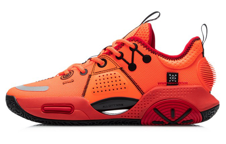 Li Ning All City 9 Basketball Shoes Men’s Low Top Neon Glow Orange