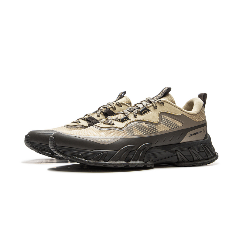 Li Ning Outdoor CF Tracing, Leisure Walk V3 Slip Resistant Abrasion Resistant Low top Hiking Shoes Men’s Khaki Gray