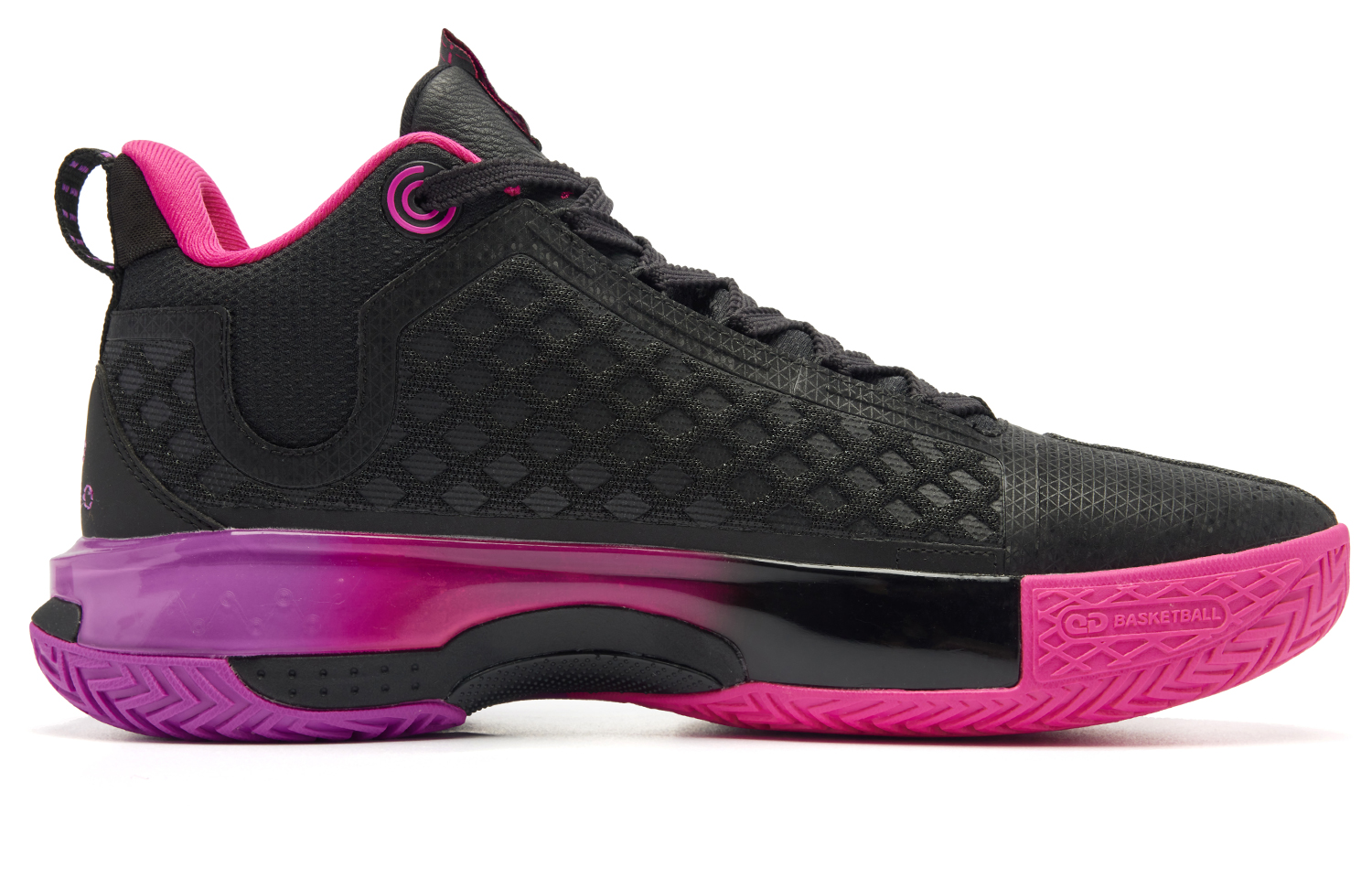 QIAODAN Halberd 7 Basketball Shoes Men’s Mid Top Black Flying Shadow Purple