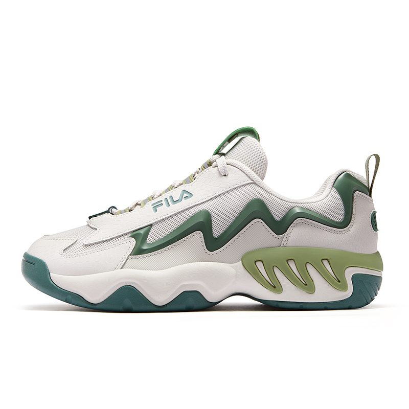 FILA FUSION SHOCK Electric Glow Shoes Basketball Shoes Men’s Bright Gray Silver Pine Green