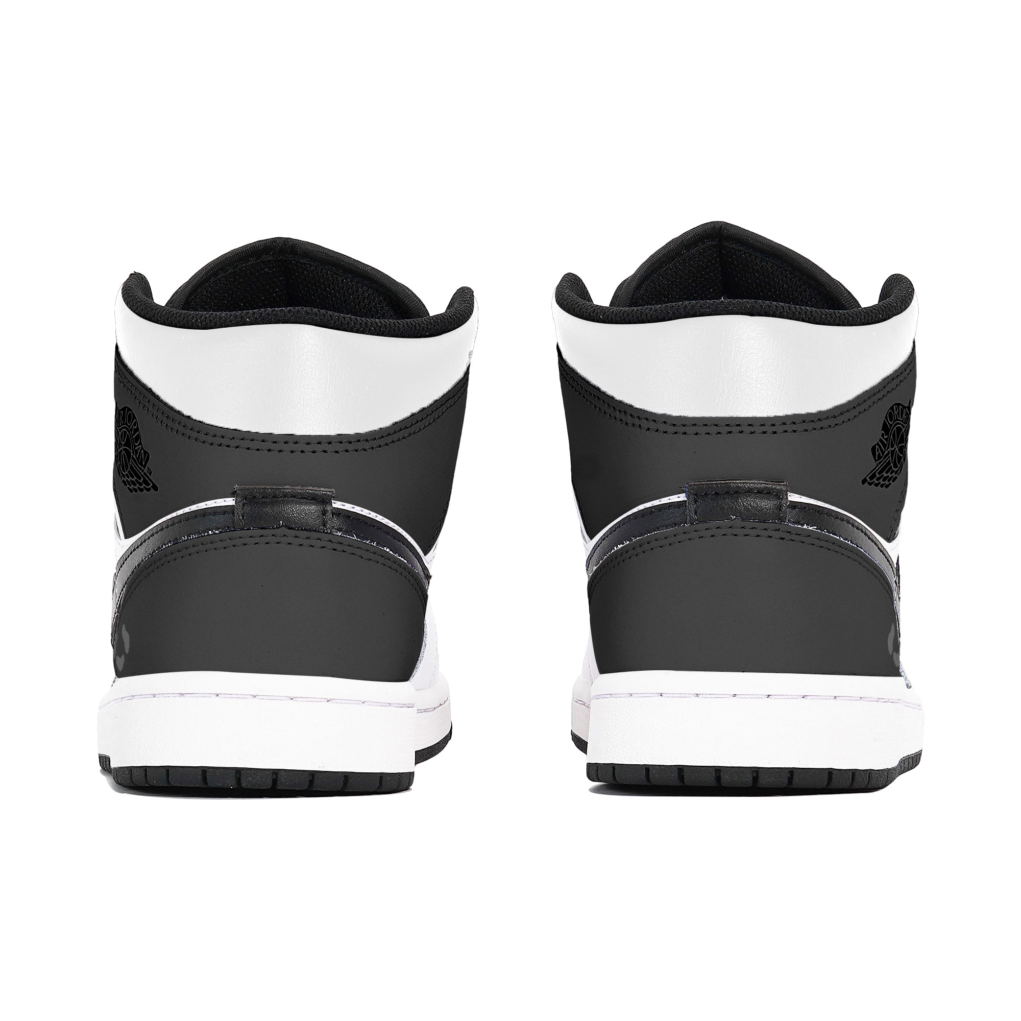 Jordan Air Jordan 1 Slip Resistant Abrasion Resistant Mid top Vintage Basketball Shoes Men’s Black White