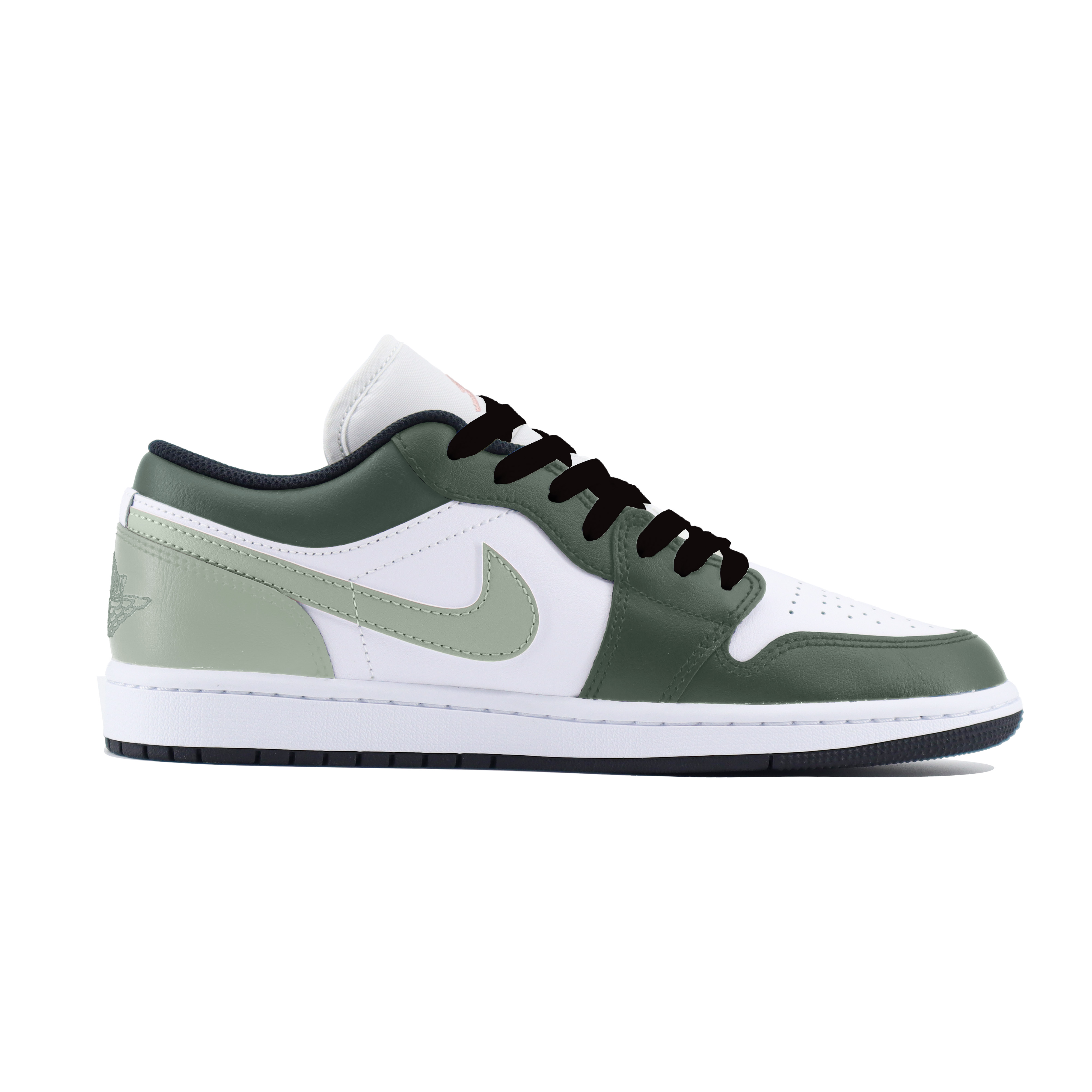 Jordan Air Jordan 1 Abrasion Resistant Low top Vintage Basketball Shoes Unisex White Green