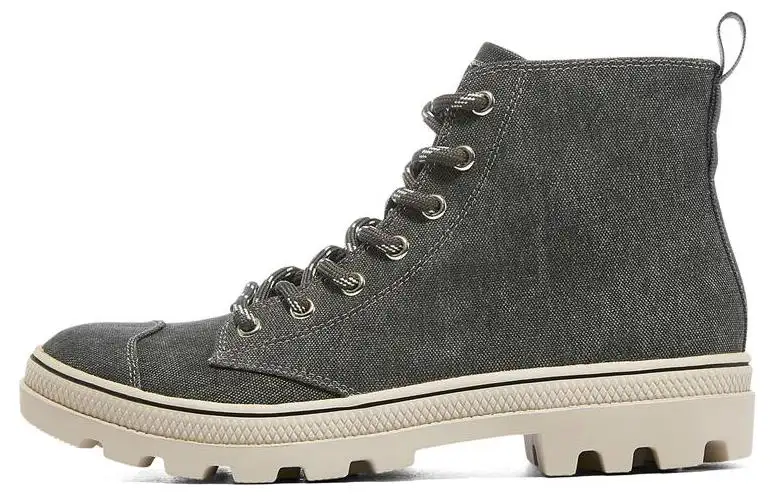 Skechers Roadies Abrasion Resistant Coverage High top Canvas Shoes Women's Charcoal Gray