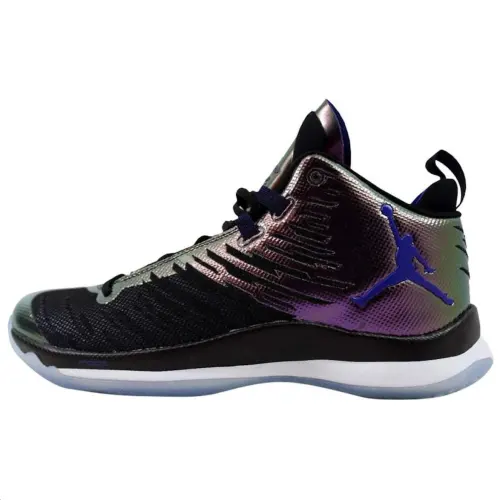 Jordan Super.Fly 5 Slip Resistant Abrasion Resistant Mid top Basketball Shoes Unisex Black White