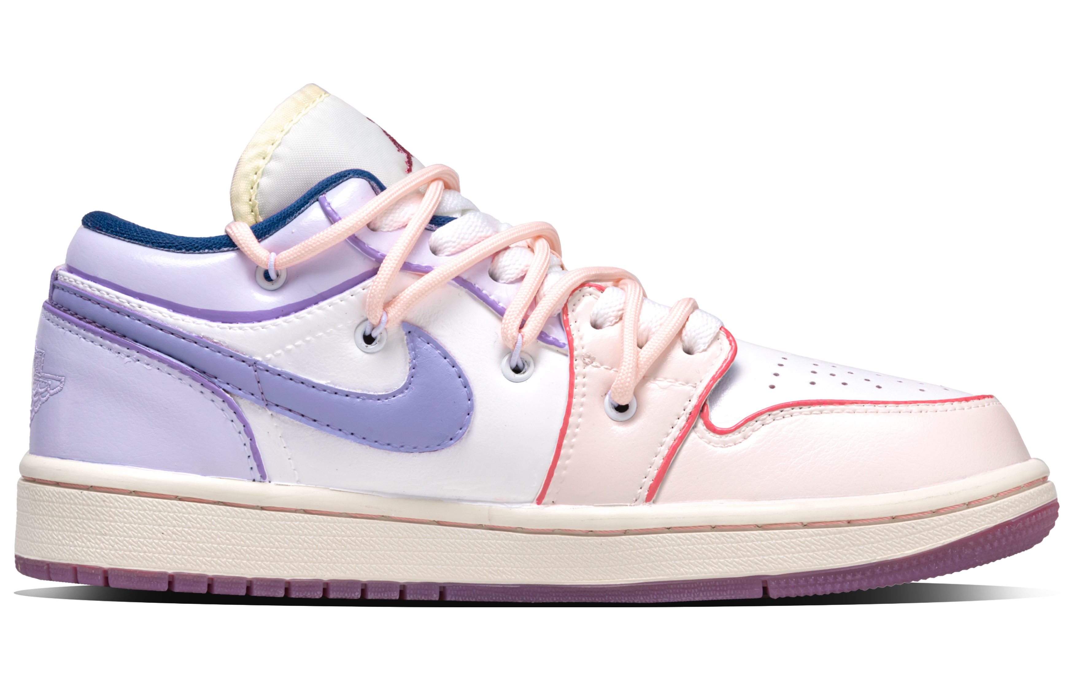 Jordan Air Jordan 1 Bunny Sauce Leather Abrasion Resistant Low top Vintage Basketball Shoes Women’s Pink Purple