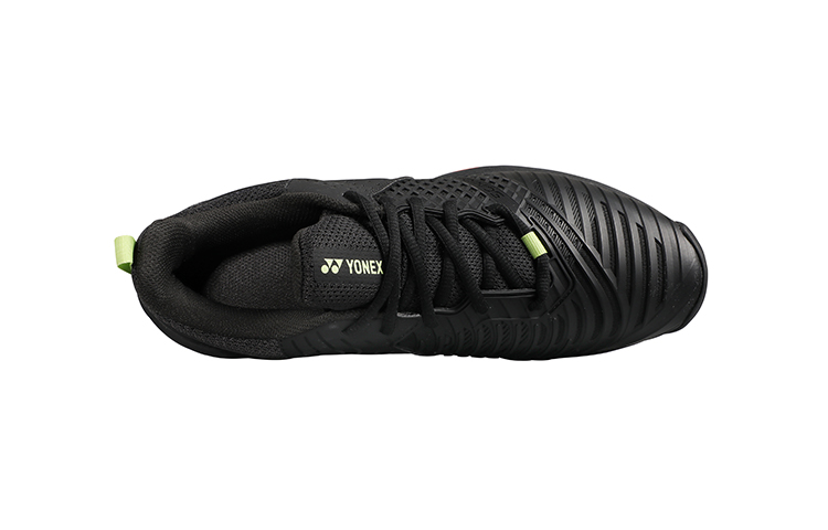 YONEX Power Cushion Sonicage 3 Textile, Leather Breathable Low top Tennis Shoes Unisex Black Cyan Lime Green