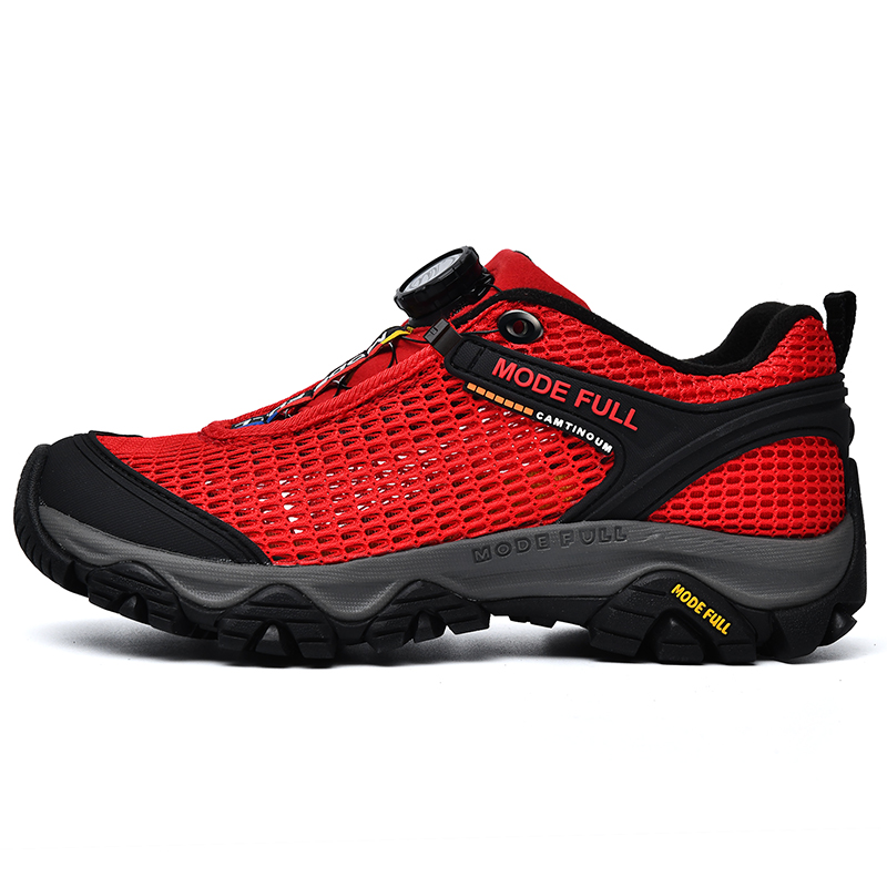MODE FULL Mesh Cushioning Slip Resistant Abrasion Resistant Breathable Low top Mountaineering Shoes Men’s