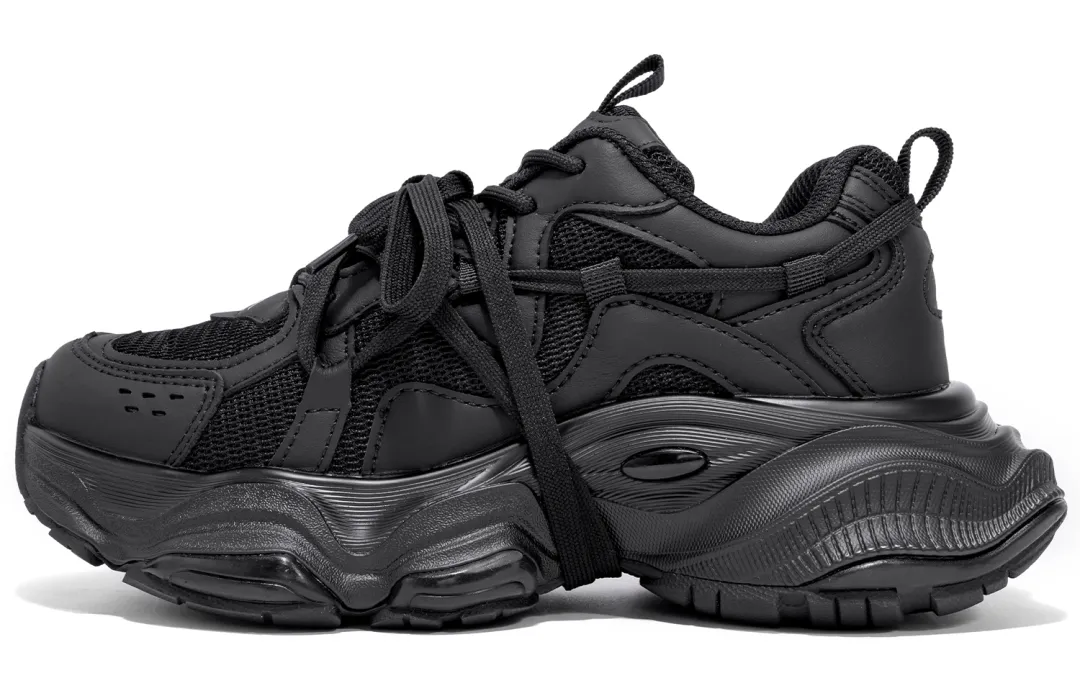 Kappa Back to Back Slip Resistant Abrasion Resistant Thermal Low top Chunky Sneakers Women's Black