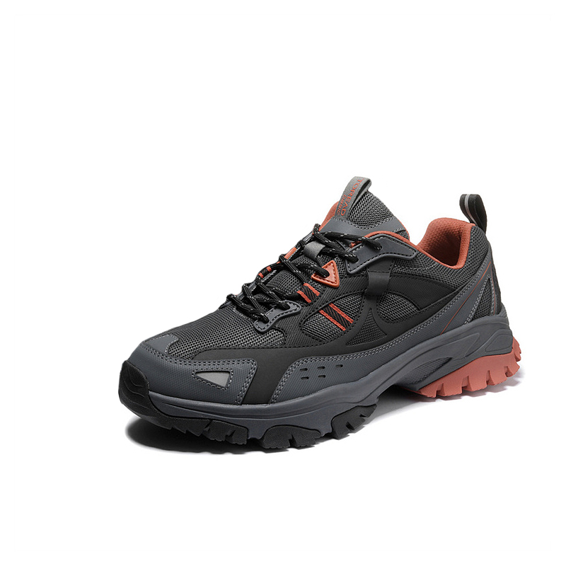 TOREAD Slip Resistant Abrasion Resistant Low top Hiking Shoes Men’s Gray Black