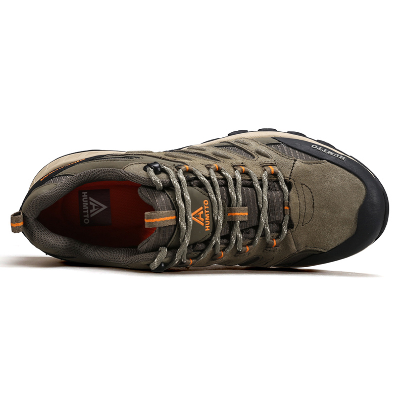 HUMTTO Cushioning Slip Resistant Abrasion Resistant Low top Hiking Shoes Men’s Khaki