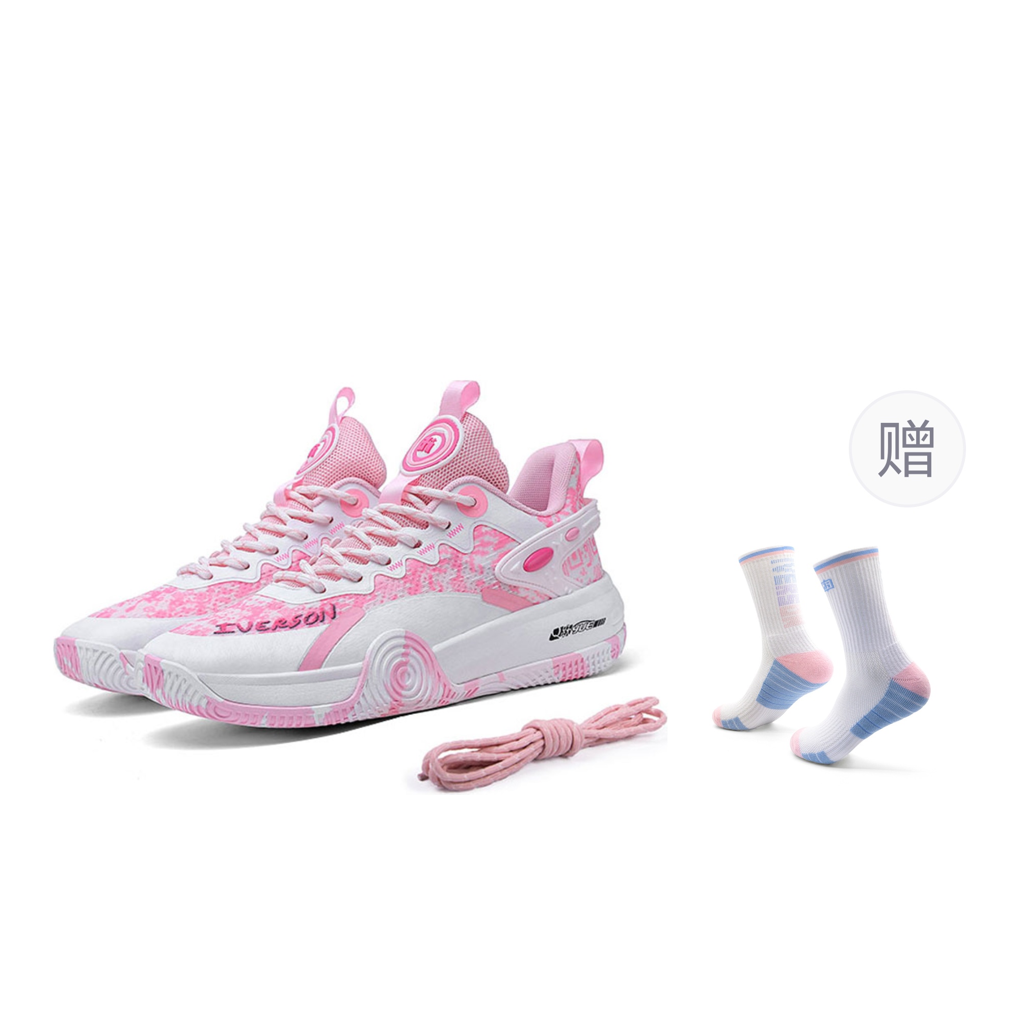 IVERSON Chasing 1 Sugar Pink White Textile, Artificial Leather Slip Resistant, Abrasion Resistant, Breathable Low top