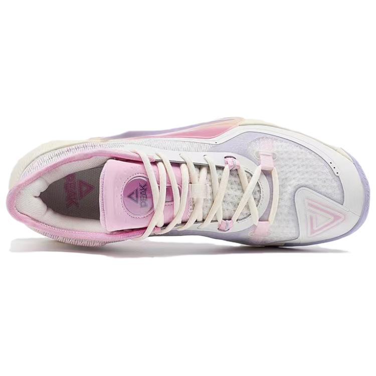 PEAK Cushioning, Wear Resistant Low top Basketball Shoes Men’s White Purple