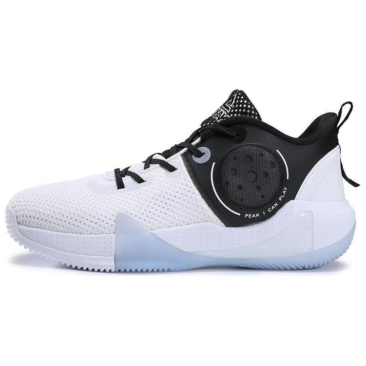 PEAK Hook Moon Basketball Shoes Men’s Mid Top White/Black