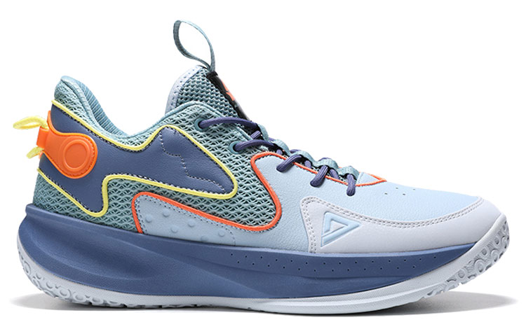 PEAK Cushioning Slip Resistant Abrasion Resistant Balance Low top Basketball Shoes Men’s Gray Blue