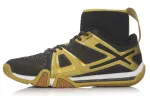 Li Ning Cushioning Rebound High top Badminton Shoes Unisex Bright Gold