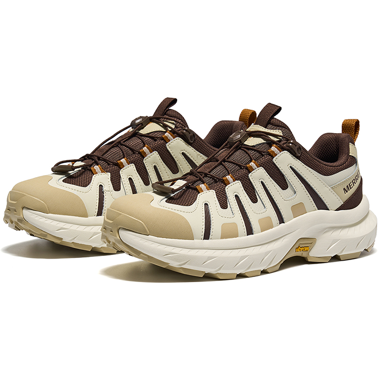 MERRELL Cushioning Slip Resistant Abrasion Resistant Breathable Low top Outdoor Hiking Shoes Men’s Khaki Brown
