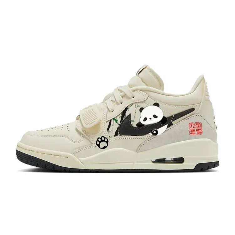 Jordan Legacy 312 Slip Resistant Abrasion Resistant Low top Vintage Basketball Shoes Women's Beige Brown