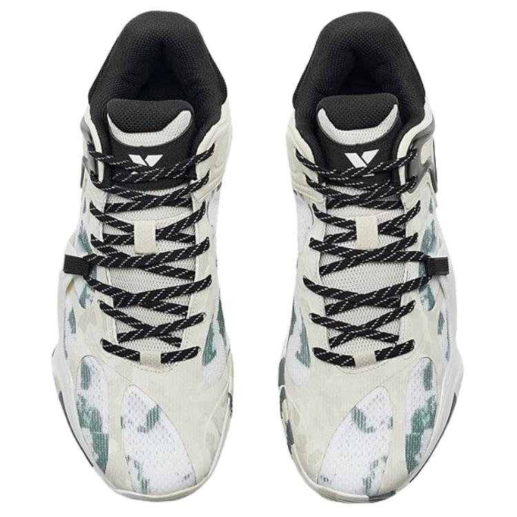 XTEP Battle 3 Abrasion Resistant Coverage Lightweight Mid top Basketball Shoes Men’s Tea White/Black Canvas