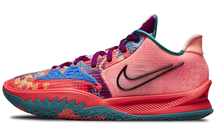 Nike Kyrie Low 4 EP \"1 World 1 People\" Irving round-head lace-up low-top practical basketball shoes men and women same style rose red domestic version