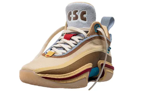 Crenshaw Skate Club x Jordan Air Jordan 36 Cushioning, Wear Resistant Low top Basketball Shoes Men's Yellow Brown