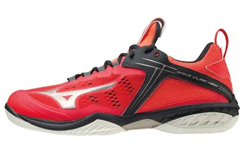 Mizuno Claw Neo Textile, Synthetic Leather Comfortable Low top Badminton Shoes Unisex Red White