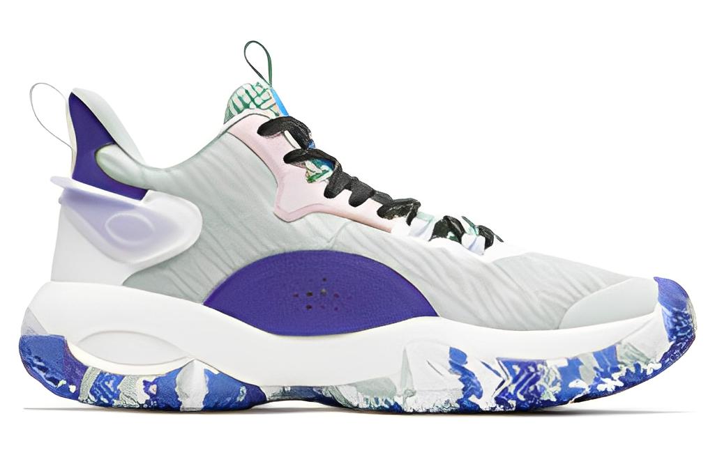 QIAODAN Q KUNGFU Cushioning Slip Resistant Abrasion Resistant High top Basketball Shoes Men’s Blue Green