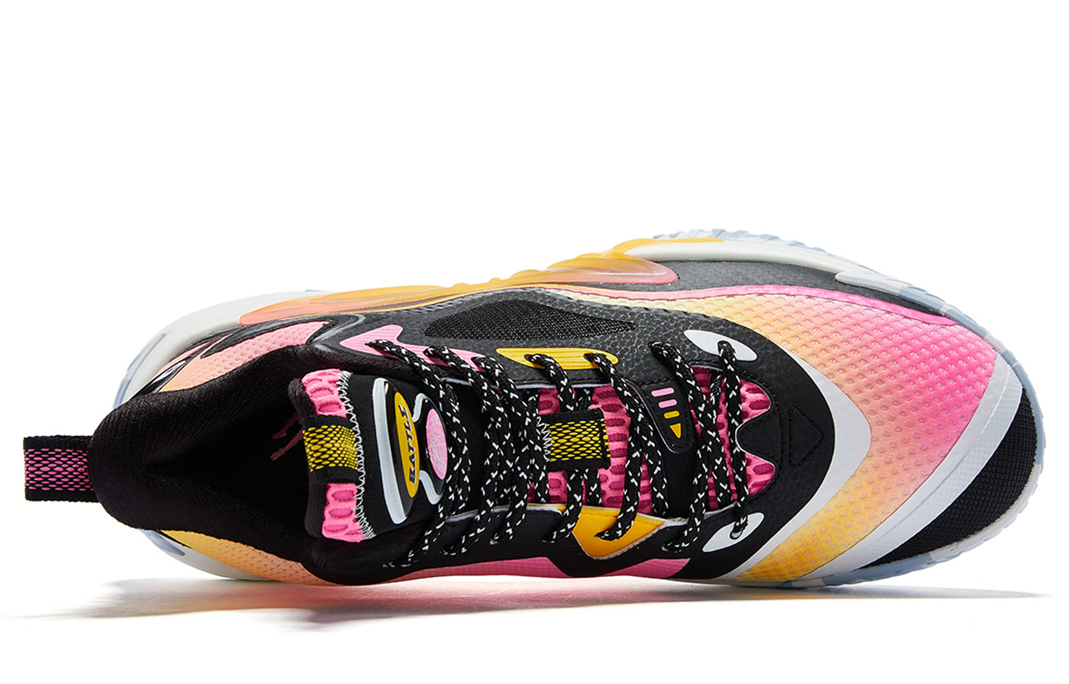QIAODAN Titan 3 Slip Resistant Abrasion Resistant Mid top Basketball Shoes Men’s Pink Black Orange