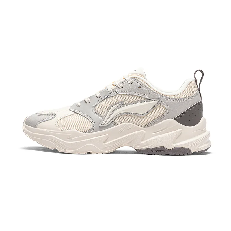 Li Ning Pulse Slip Resistant, Abrasion Resistant, Lightweight Low top Chunky Sneakers Men's Stone Gray