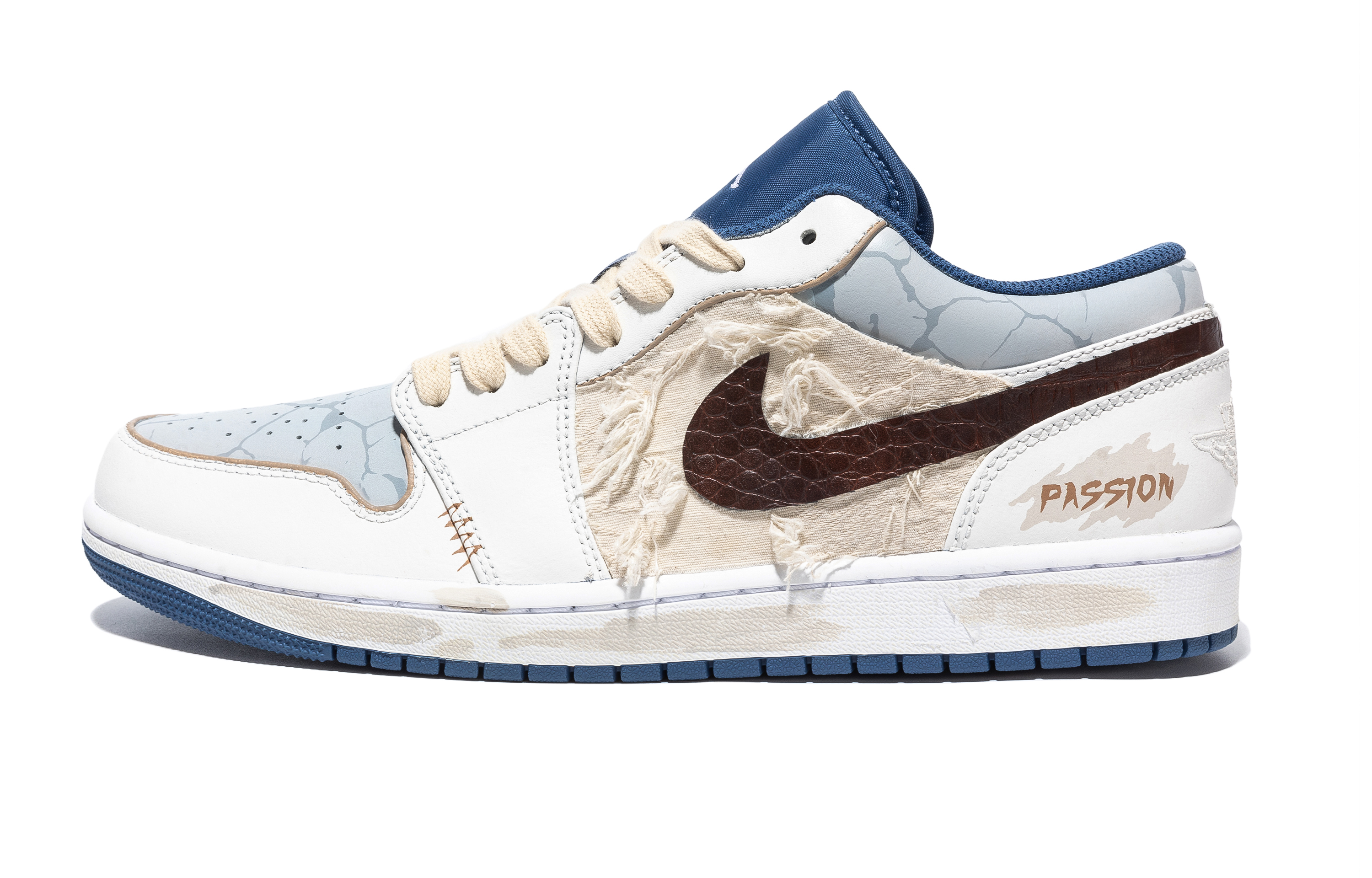 Jordan Air Jordan 1 Wave Blue Navigator Slip Resistant Abrasion Resistant Slip Resistant Abrasion Resistant Low top
