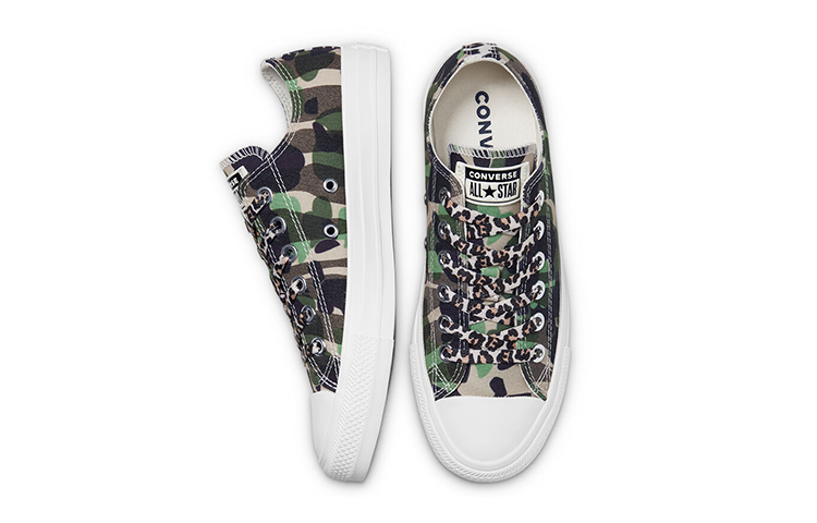 Женские кеды Converse Chuck Taylor All Star Low Top (зеленый камуфляж) — фото 5