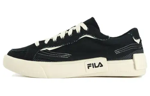FILA Pop Abrasion Resistant Low top Canvas Shoes Men's Black White