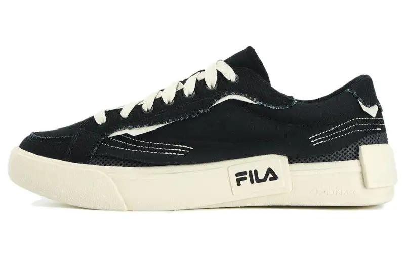 FILA Pop Abrasion Resistant Low top Canvas Shoes Men's Black White