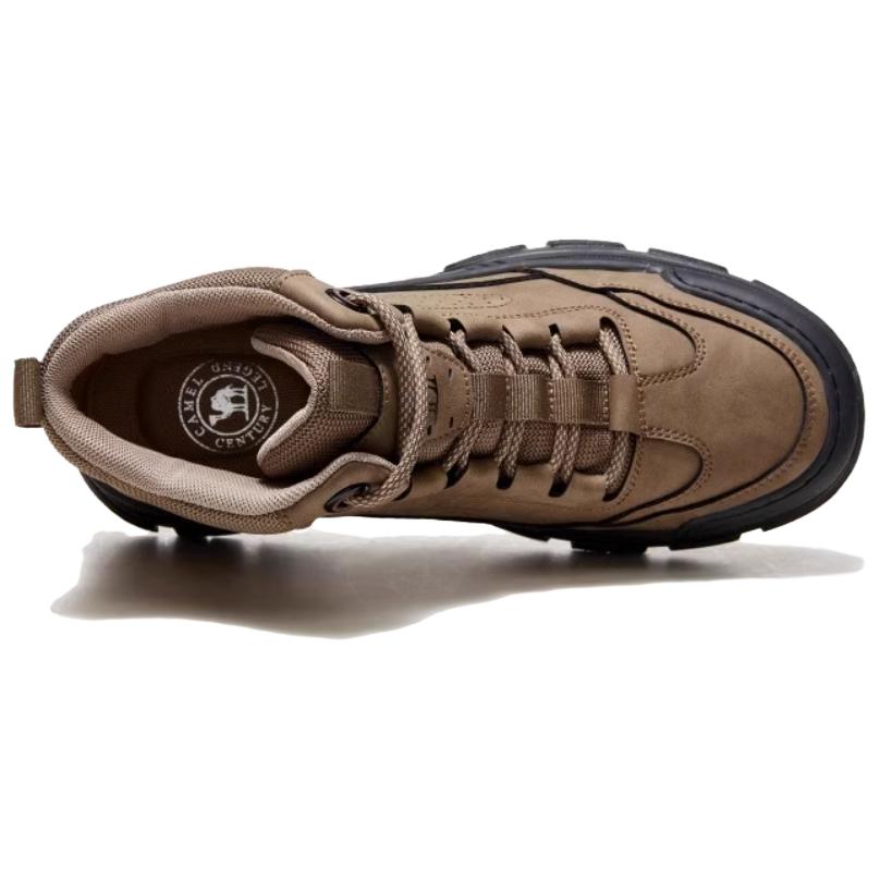 CAMEL Trail Running In Wilderness Microfiber Leather Mid top Hiking Shoes Men’s