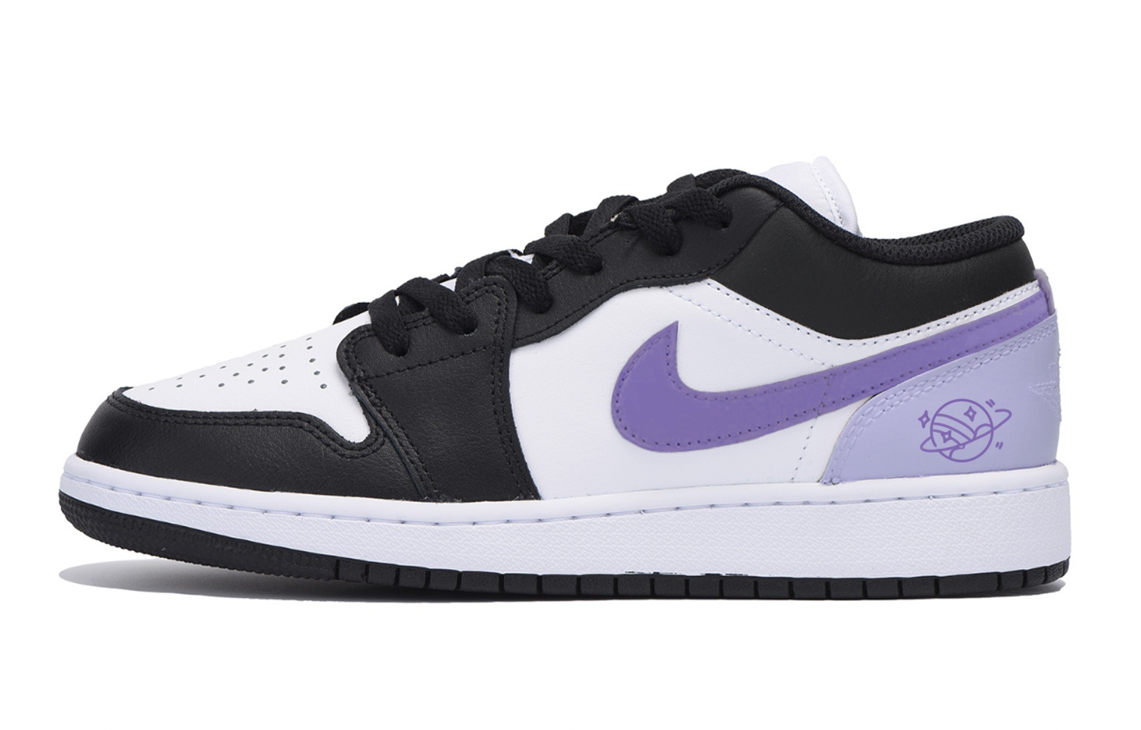 Jordan Air Jordan 1 Abrasion Resistant Slip Resistant Low top Vintage Basketball Shoes Men’s Black Purple