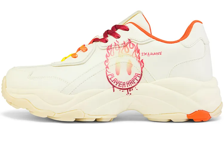 Kappa Synthetic Leather Classic And Versatile Abrasion Resistant Coverage Low top Chunky Sneakers Unisex Winter White