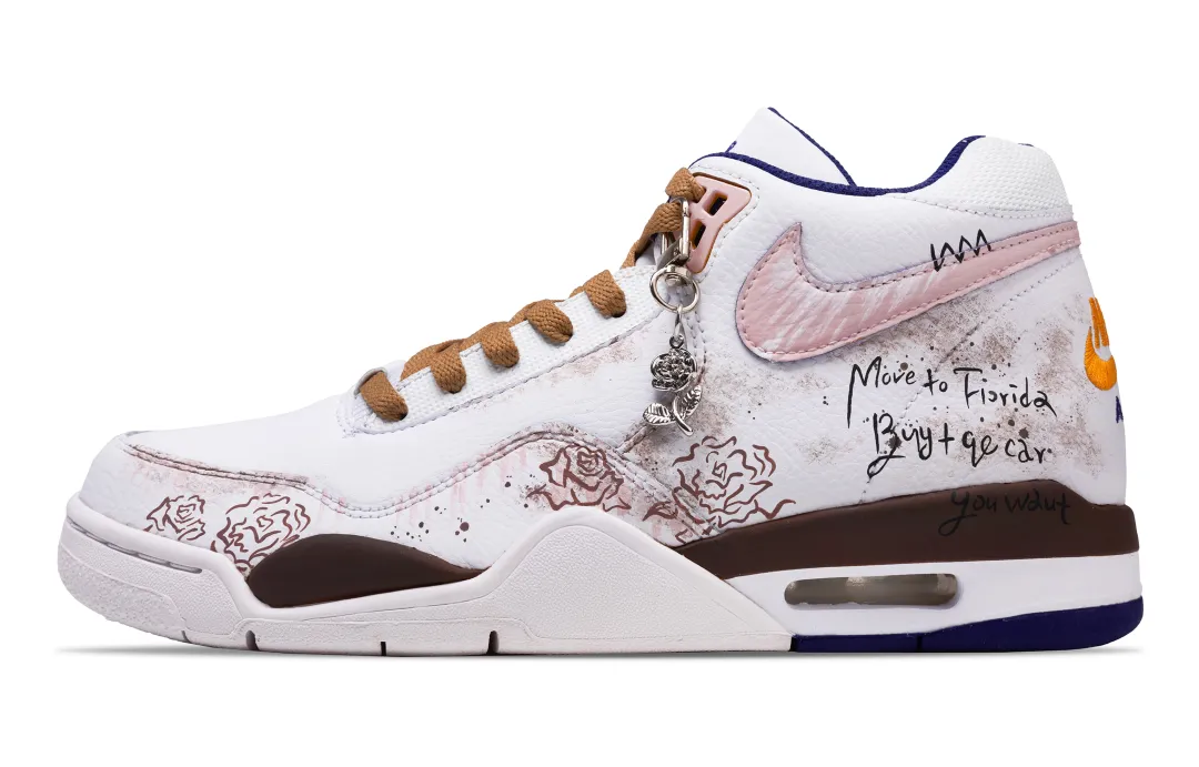 Nike Flight Legacy Rose Story Slip Resistant Abrasion Resistant Mid top Vintage Basketball Shoes Men's Pink Brown