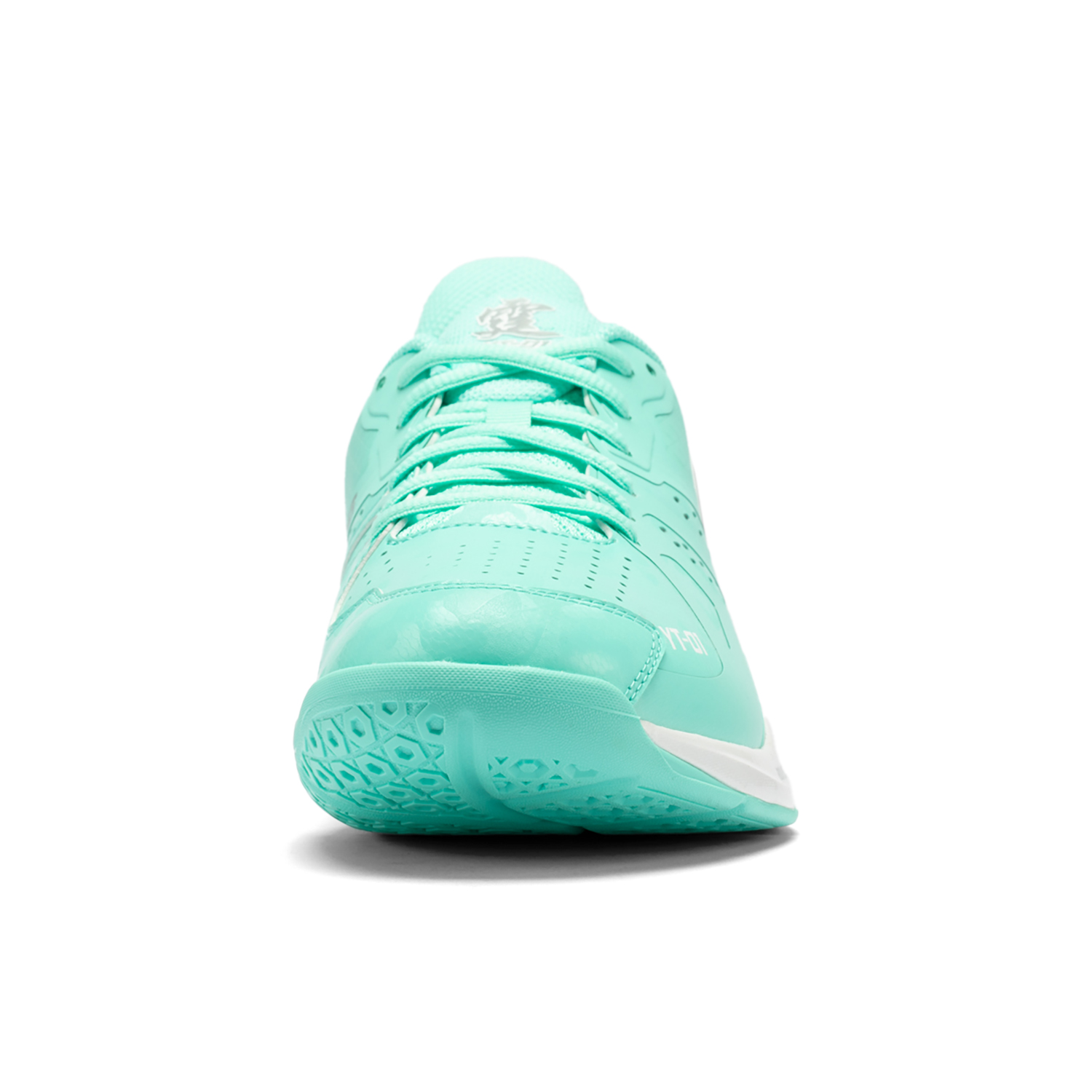 Li Ning Rubber Slip Resistant And Abrasion Resistant Coverage Low top Badminton Shoes Unisex Fluorescent Ice Cyan