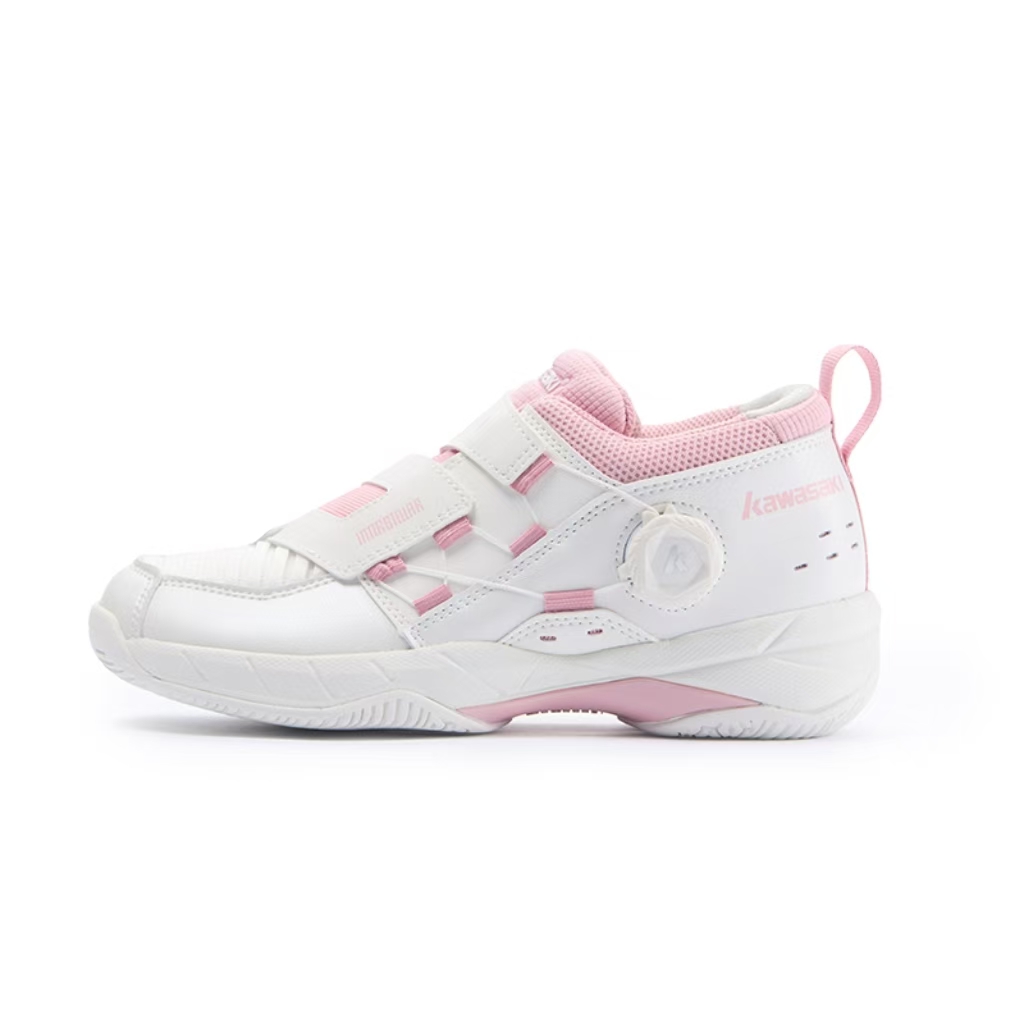 Kawasaki Glory Series Rubber Slip Resistant Low top Badminton Shoes Unisex Pink White