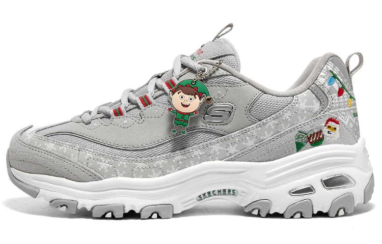Женские кроссовки Skechers D'LITES 1.0 (серыйбелыйзеленыйкрасныйсиний)
